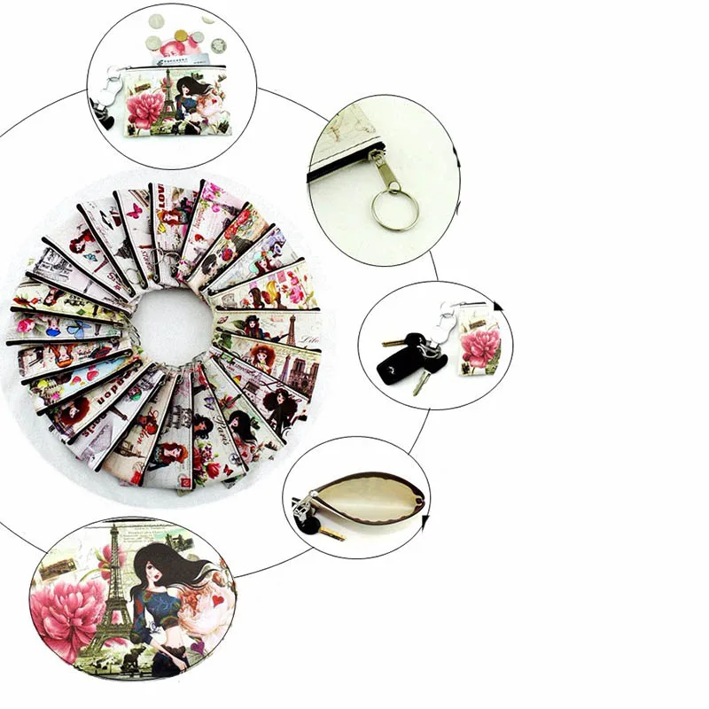 Модный женский кошелек из искусственной кожи клатч с мультяшными животными слон