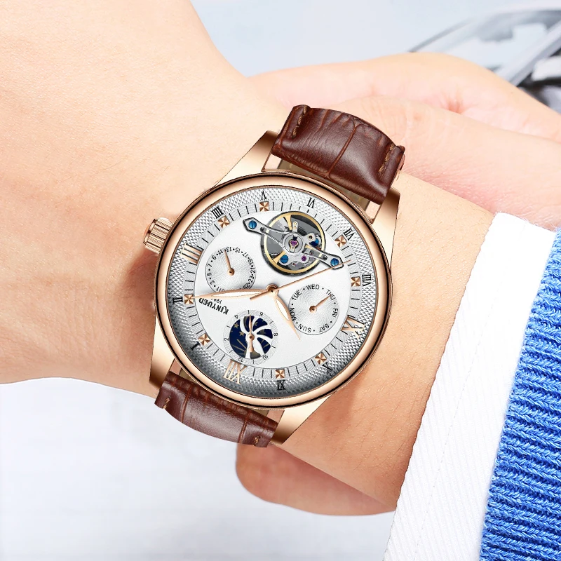 

Mens Watches Top Brand Luxury Automatic Mechanical Watch Men Genuine Leather Business Waterproof Sport Watches Relogio Masculino
