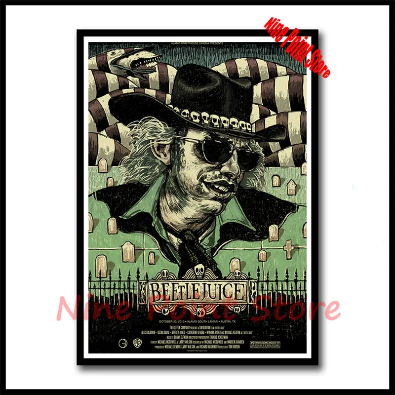 Classic horror film Beetlejuice Coated paper Poster Home Wall Decor Paingting Sticker Bar Children Room 42*30cm | Дом и сад