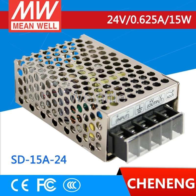 MEAN WELL оригинальный SD 15A 24 24V 0.625A meanwell 15 15W конвертер с одним выходом DC DC|converter|24v