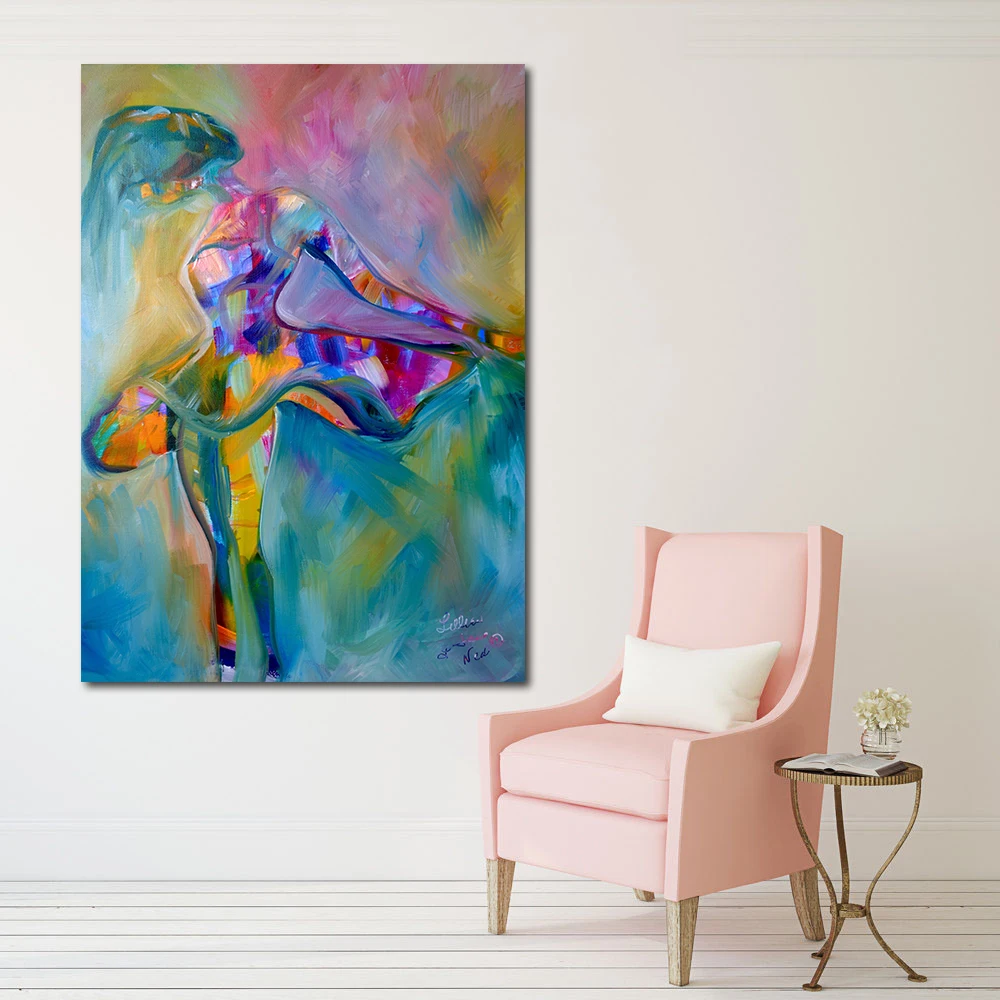 

JQHYART Abstract Painting Dancing Girl Wall Pictures For Living Room Canvas Art Home Decor Modern No Frame Oil Painting