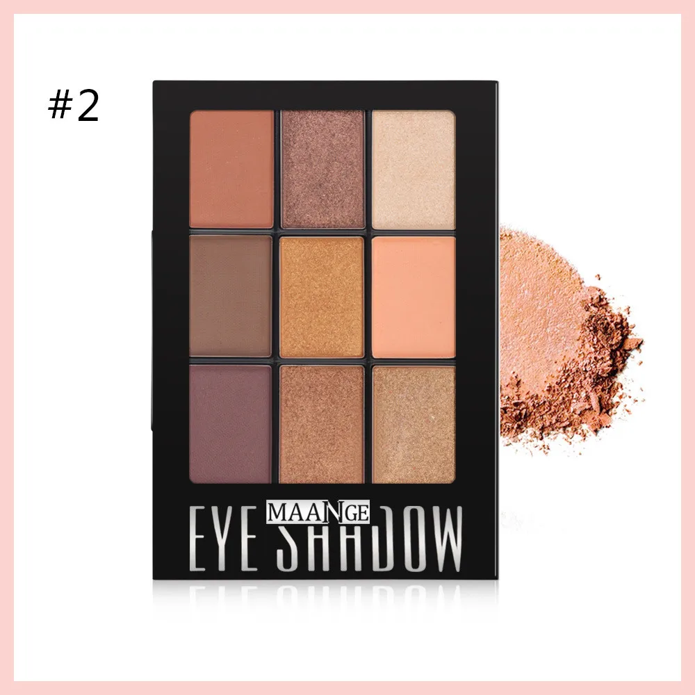 9 Color Cosmetic Matte Eyeshadow Cream Makeup Palette Shimmer Set Brush G620 |