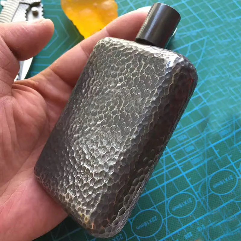 EDC ручной работы из чистого титана фляжка портативный кувшин подарок путешествия мужские Мини бутылки ликера окисления лечения аксессуары