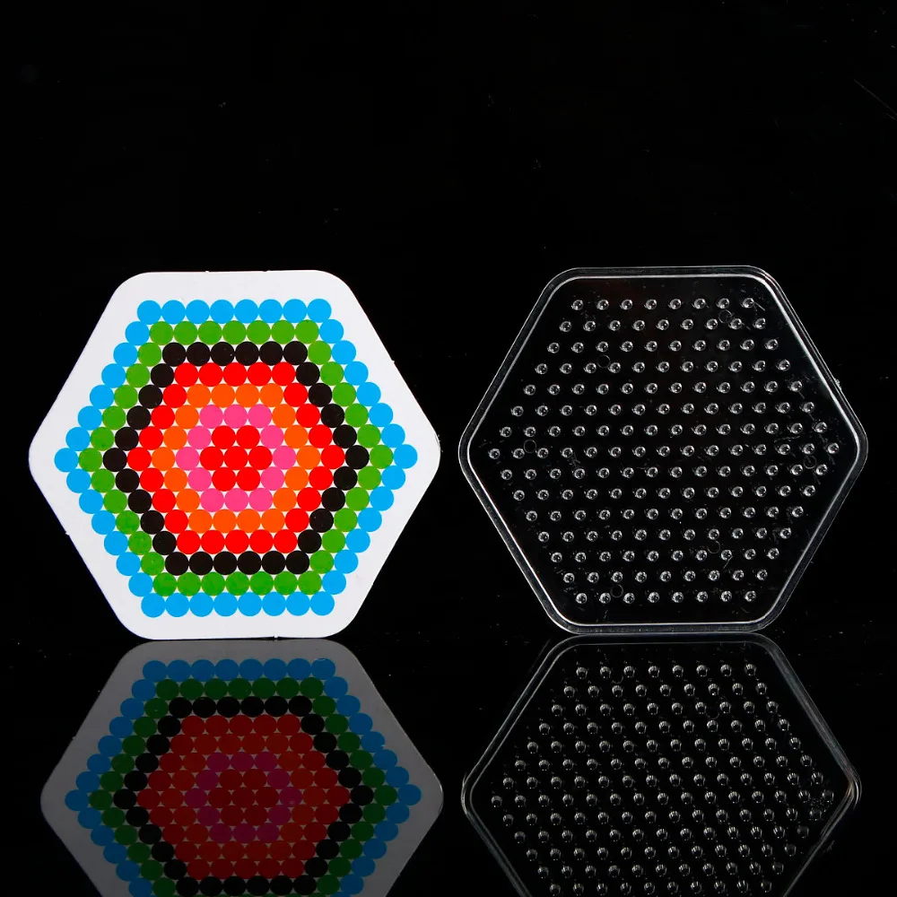 Пластиковые Pegboard для детей ремесло Хама бусины DIY с бумажными картами