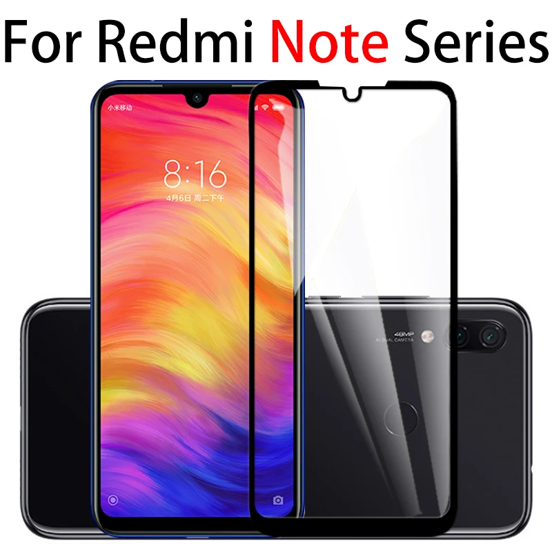 Закаленное стекло 9H для Xiaomi Redmi Note 7 5 4 6 Pro Full 360 Защита экрана redme xiomi xiami xiaome celular