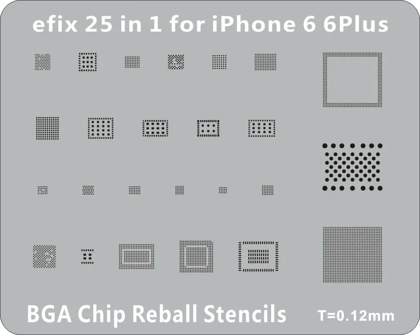 22 шт./лот IC чип наборы трафаретов для пайки BGA набор припоя шаблон для iPhone XS Max XR X 8 7 6s 6 plus SE 5S iPad материнская плата - Цвет: for iPhone6 and Plus