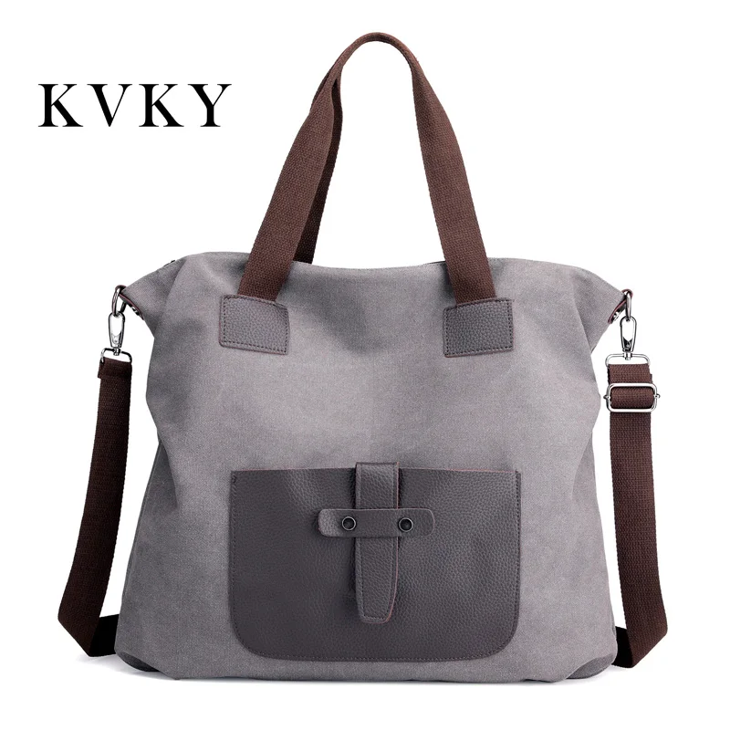 KVKY, новинка, женские сумки через плечо, женские сумки, сумка-мессенджер, высокое качество, холщовая, Женская вместительная Повседневная дорожная сумка для покупок