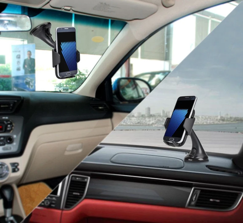 

Universal Qi Fast Wireless Car Charger 2 in 1 phone Holder Charging Stand For iPhone X 8 Plus Samsung S9 S8 Plus Note 8 S7 edge