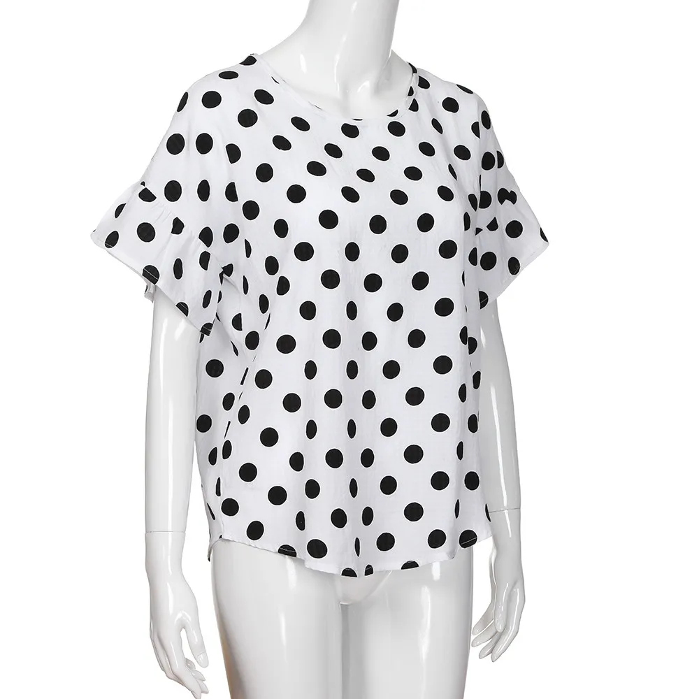 2020 Summer Women Lady O-Neck Printing Dot Short Sleeve Half Loose T-Shirt Tops teeshirt tops women Best Selling F4 | Женская одежда