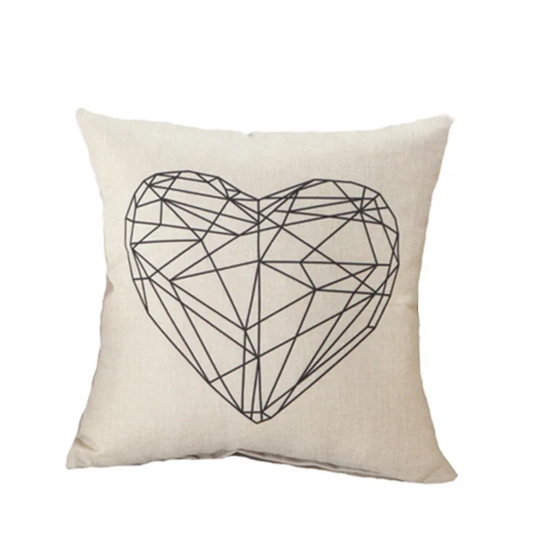 Творческий любовь алмаз Подушка Сердце без внутренняя Черный и белый цвета
