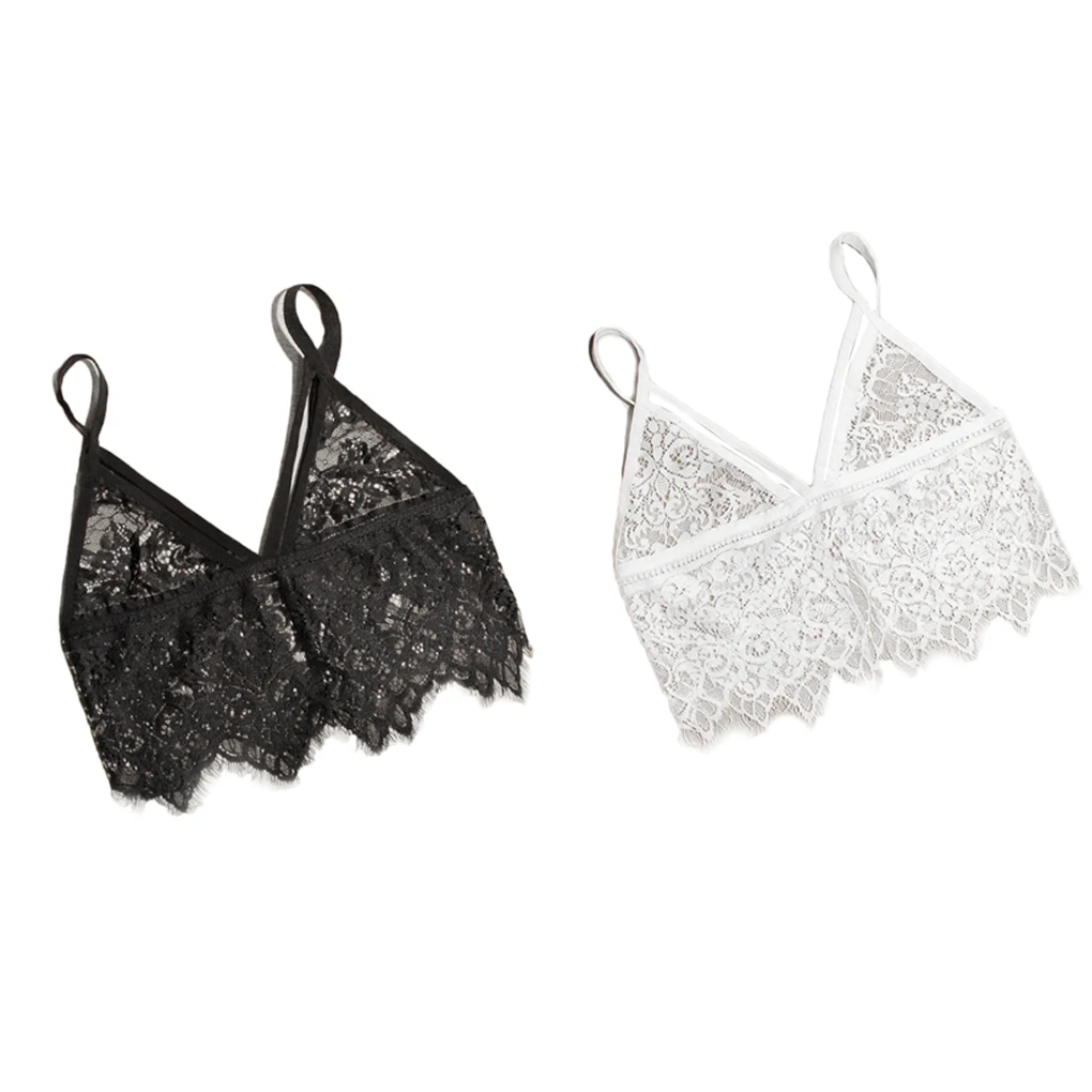 

Womens Lingerie Lace Strap Tanks Hollow-out Camis Bras Top Underwear Sleepwear Bra Vest