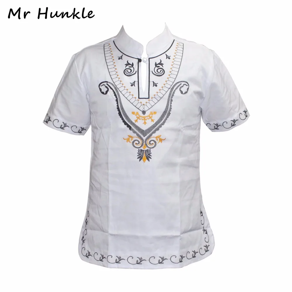 

Мужская футболка с вышивкой, с коротким рукавом и воротником-стойкой