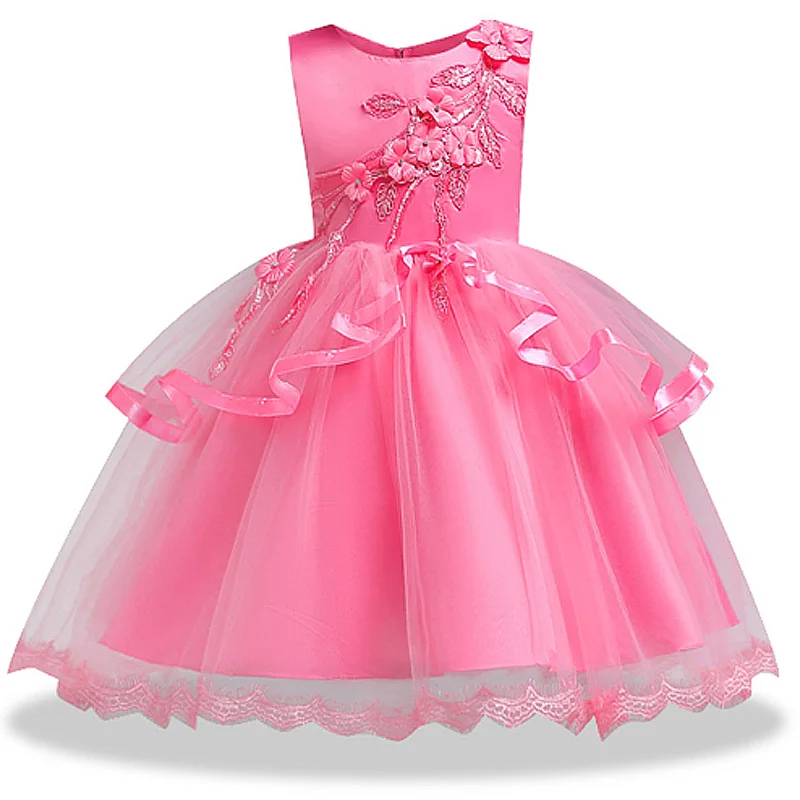 Летние Детские платья для девочек свадебное платье элегантное шифоновое
