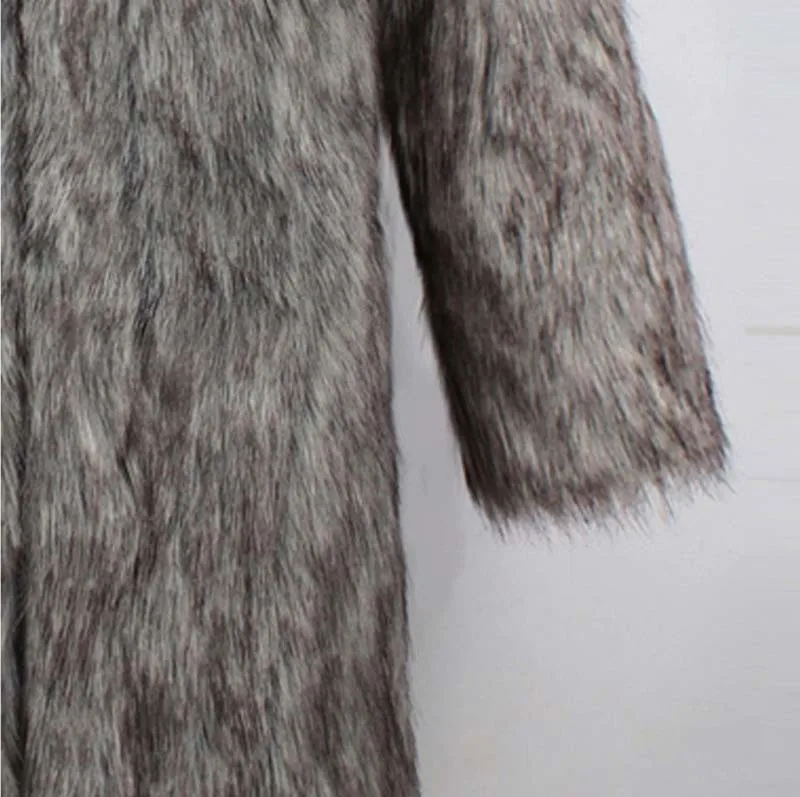 

Jaqueta Masculino Warm Man-Made Fur Jackets For Mens Winter Autumn Thick Long Section Plus Size Fake Fur Overcoats S/6XL D383