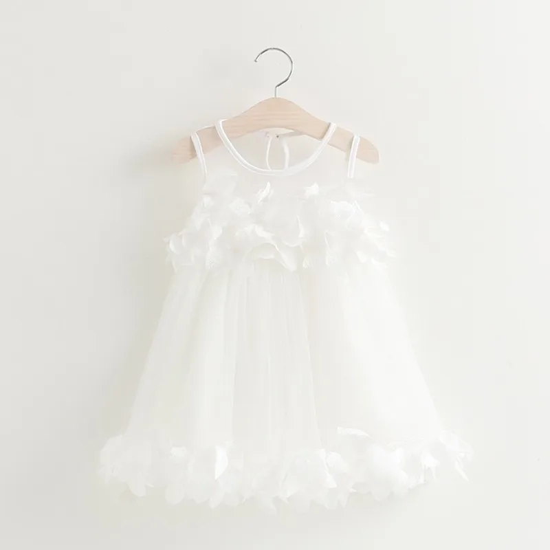 Girls Dress 2017 New Summer Mesh Baby Girl Party Clothes Pink Applique Princess Children |