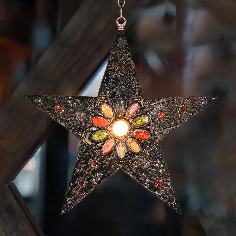 

Bohemia start pendant lamps Loft cafe bar lamp American living room bedroom retro Industrial Wind Pendant lights ZA