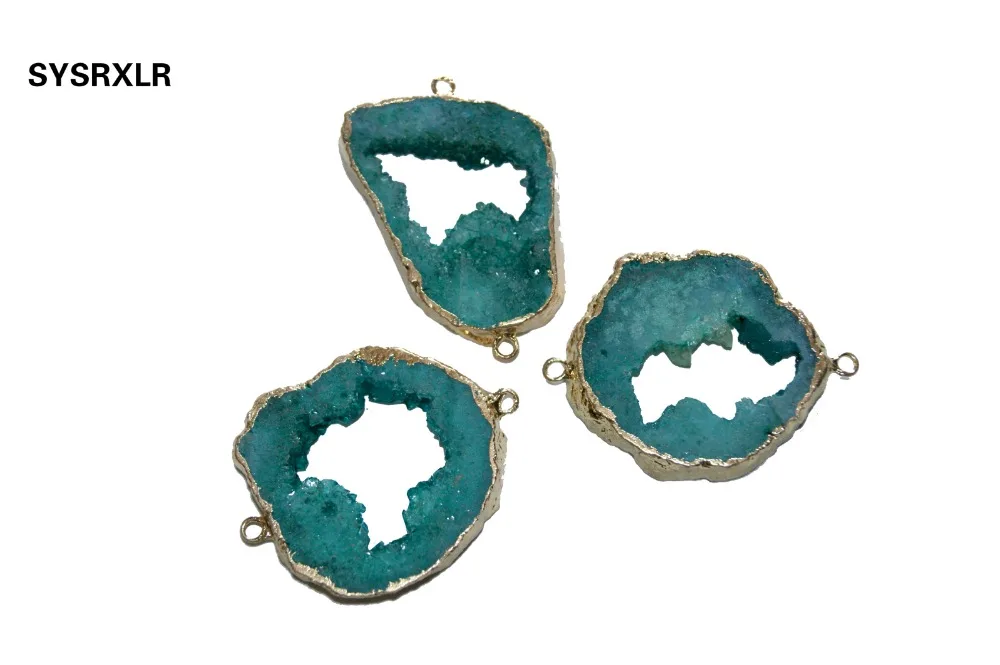 1 шт. Натуральный Drusy красочный кристалл кулон неправильный геодный камень кулон для самостоятельного изготовления ювелирных изделий ожерелье браслет серьги