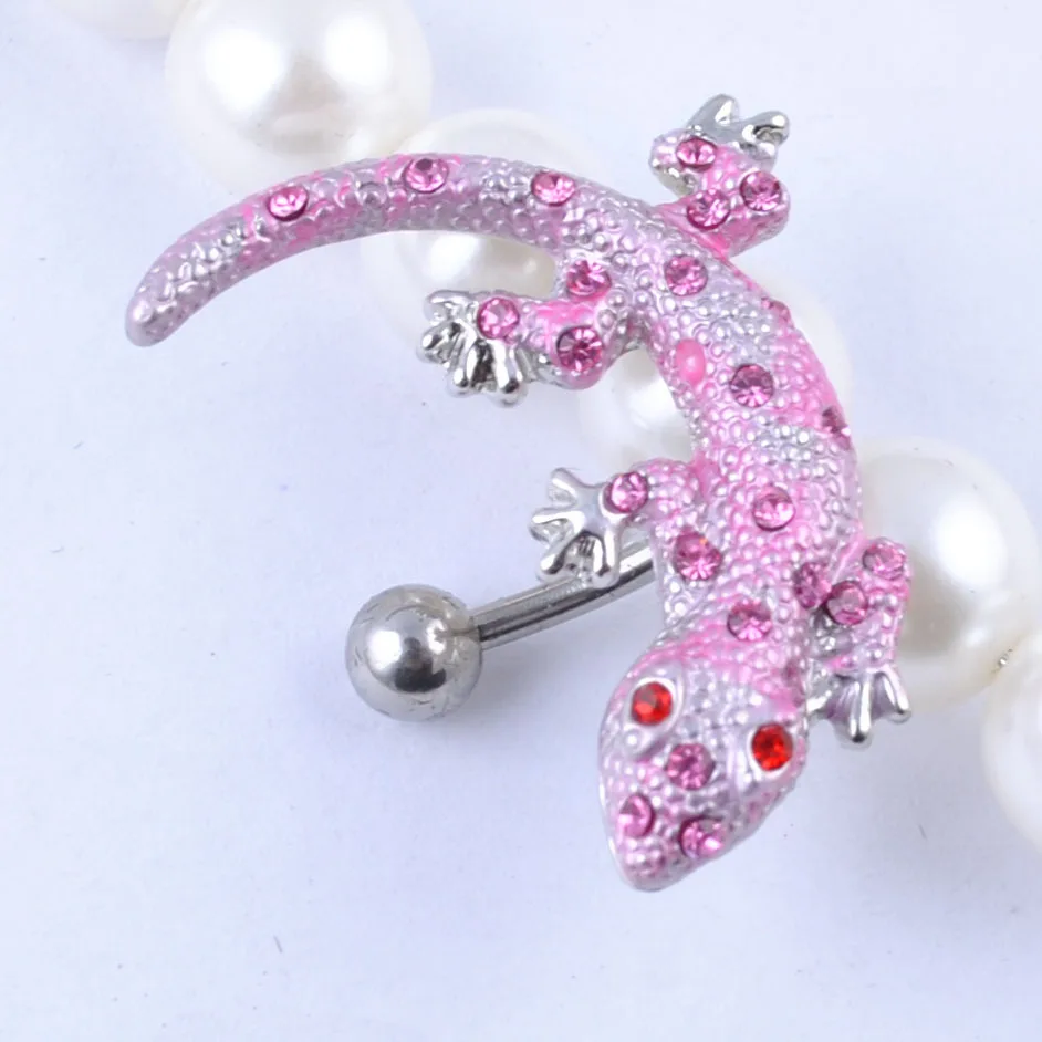 Пупка для пупка в виде ведра продаваемая как штука 14 г модная розовая Хрустальная