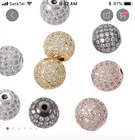 AAA круглые шариковые бусины Кубический Цирконий Шарм металлические DIY ювелирные