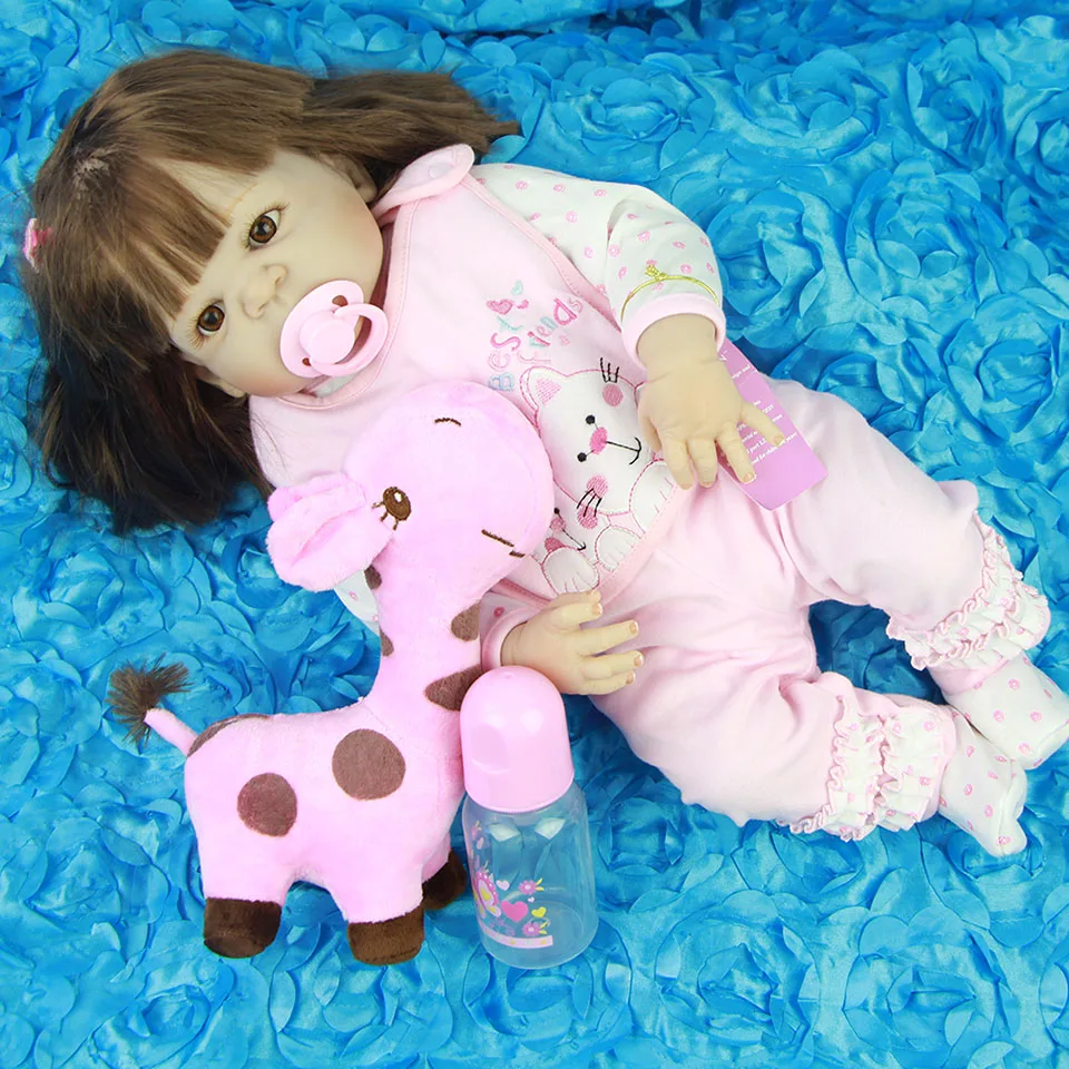 Длинные Синтетические волосы Reborn Baby куклы для девочки игрушка 23 &quotполный корпус