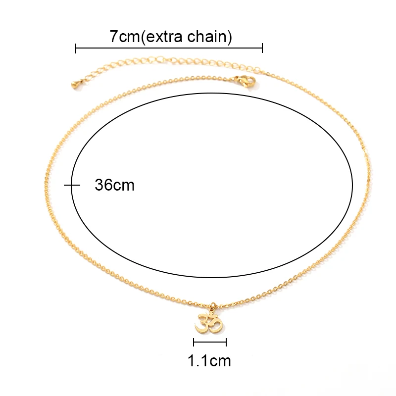 Unisex Indian Sanskrit OM Symbol Necklace For Woman Men Gold Color Delicate OM Necklaces Pendants Fashion Jewelry Accessories images - 6