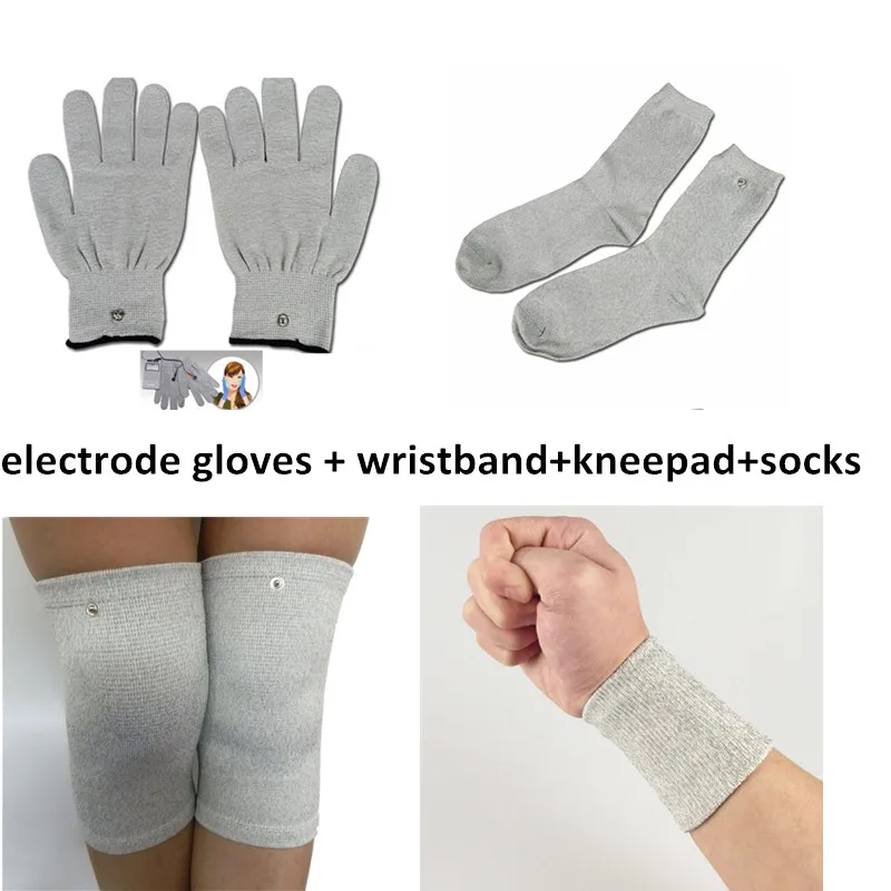 5 в 1 ДЕСЯТКИ проводящих электродов перчатки + браслет elbowpad носки kneepad 2.5 ММ