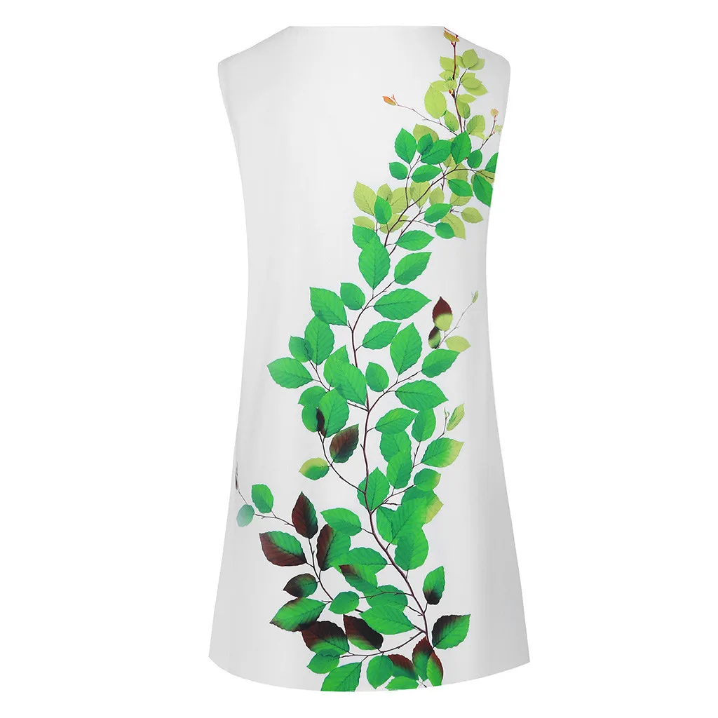 Women's Loose Dress 2019 Ladies' Summer Vintage Round Neck Sleeveless 3D Print Boch Tank Short Mini vestido mujer verano | Женская