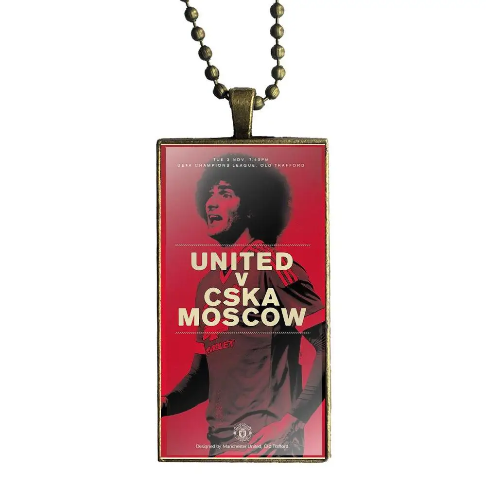 EJ glaze ЦСКА МОСКВА логотип для женщин Подарки мальчик бронзовый цвет стекло кабошон с прямоугольной формы кулон колье