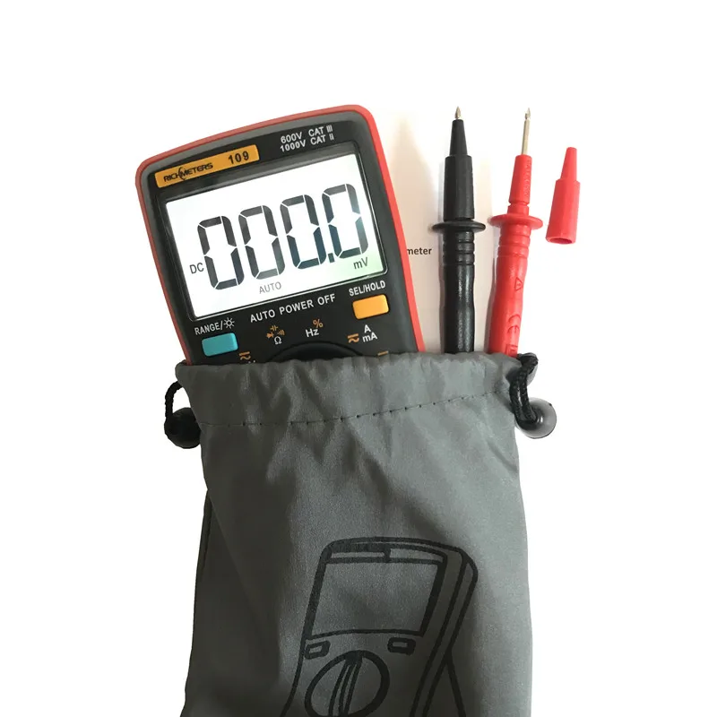 Цифровой мультиметр RM109 размер ладони True RMS 9999 отсчетов квадратная фоновая