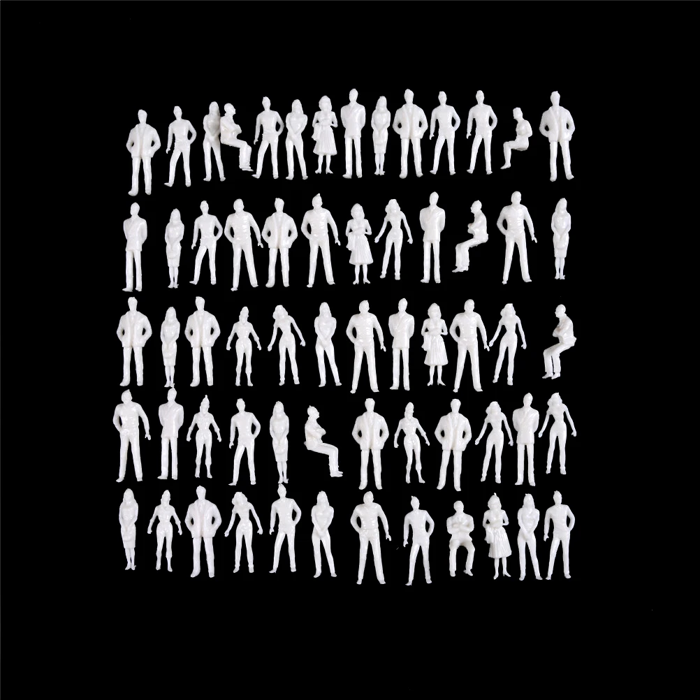 

10Pcs/lot 1:50 scale model miniature ABS plastic peoples white figures Architectural model human scale model