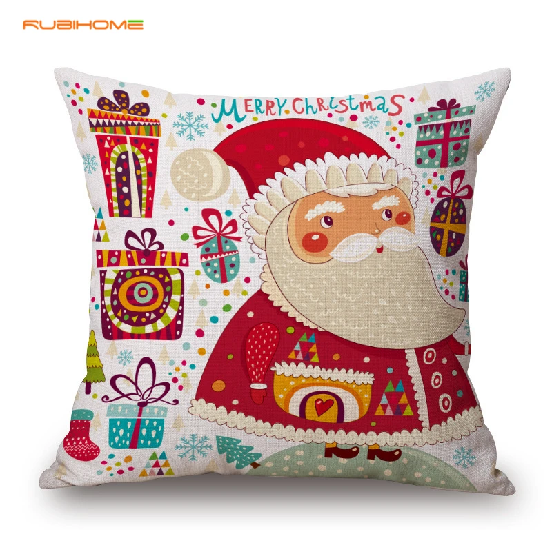 Rubihome модные Сочельник Санта Клаус подарок Декоративные Чехлы Бросьте наволочку