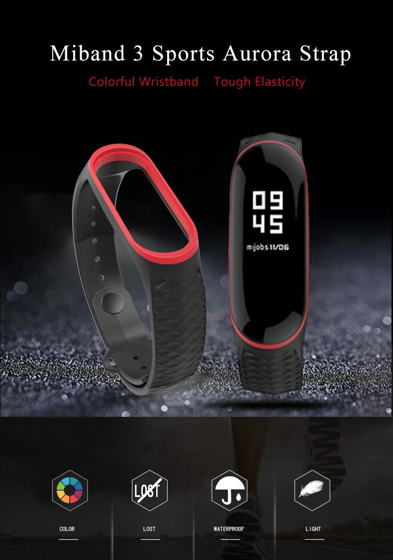 Mi jobs mi Band 4 ремешок Aurora силиконовый спортивный ремешок для Xiaomi mi Band 4 3 браслет Correa mi band 3 браслет Pulseir ремешок на запястье
