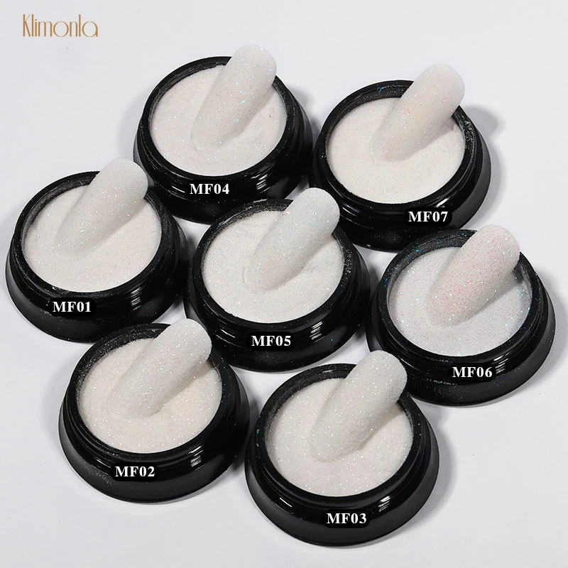 

7 Bottles White Shining Nail Glitter Powder Dust Laser Chrome Pigment Full Nail Art Tips Decoration DIY Manicure For Salon