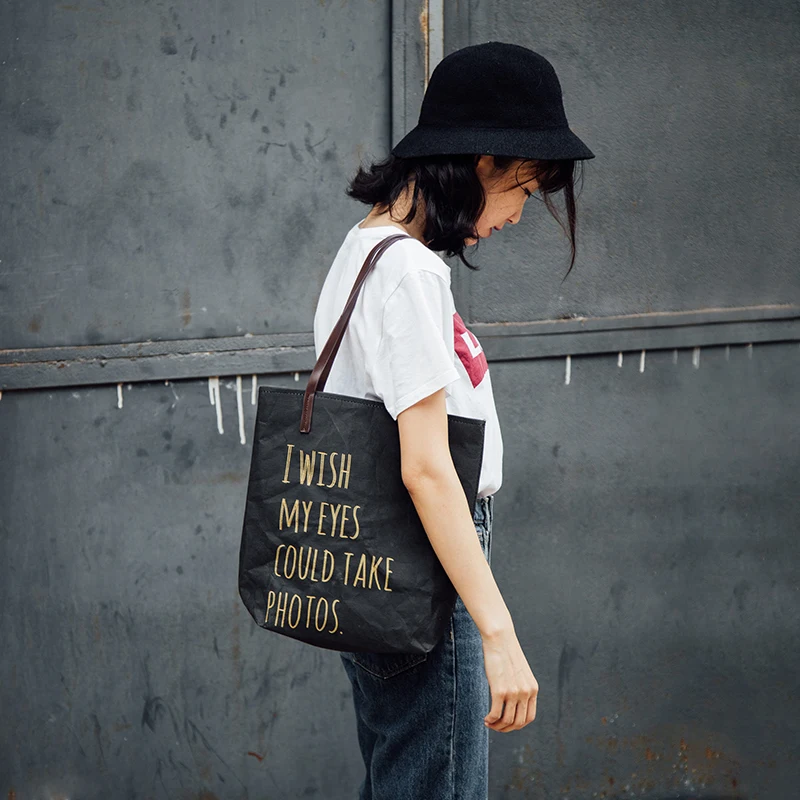 Сумка на плечо женская из крафт-бумаги в стиле ретро | Багаж и сумки