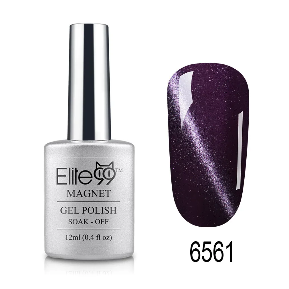 6561 Elite99 12ml Cat Eye Gel Nail Polish Soak Off Magnetic UV Gel Varnish Nail Art Manicure Gel Semi Permanent 3D Effect Gel Lacquer - Цвет: 6561