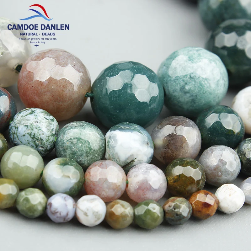 Круглые граненые индийские Агатовые Бусины из натурального камня бусины