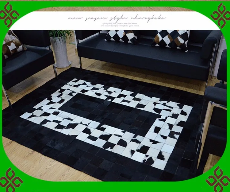 

free shipping 100% natural genuine cowhide modern rugs