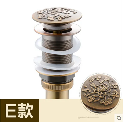 Antique Brass E Мульти-выбор ванная комната латунь Раковина всплывающее сливное круглое покрытие бассейна сосуд раковина отходов Слив - Цвет: Antique Brass E