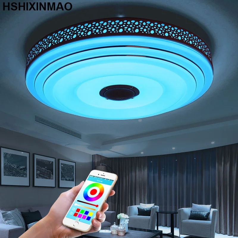 Новый RGB Затемнения 36 Вт СВЕТОДИОДНЫЙ потолочный светильник с Bluetooth и Музыки 85-265 В