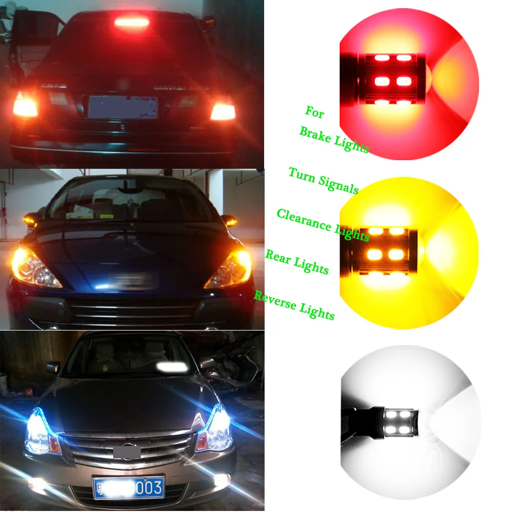 Автомобильные фары S & D 7443 7440 3157 3156 1156 BA15S BAY15D светодиодный белый цвет W21/ 5 Вт мощные