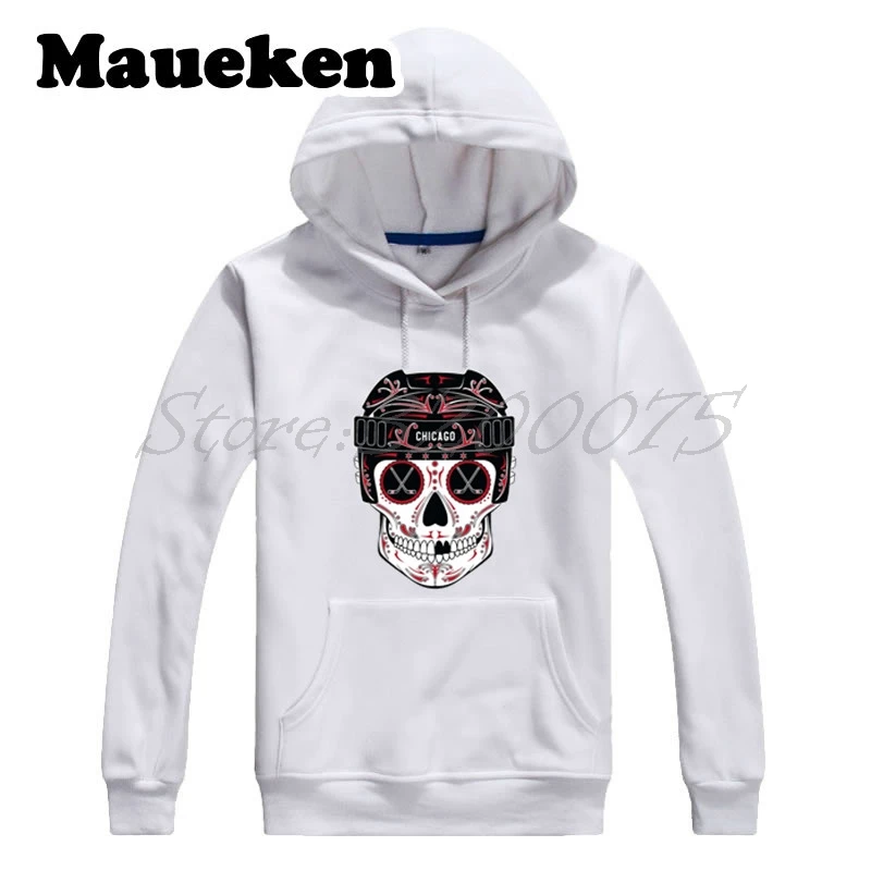 Мужские толстовки с капюшоном Chicago skull Blackhawks плотные на осень и зиму W17110908|men