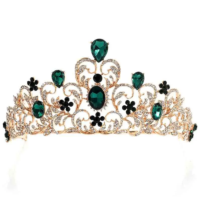 

European Crystal Tiaras and Crowns Gold Wedding Hair Ornaments Bride Diadem Headdress Headpiece 2018 New Bridal Crowns ML806