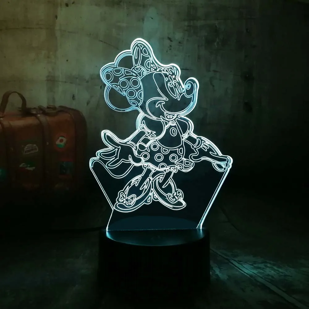 Новый 3D с мультипликационными красивыми юбка для девочек милым рисунком Минни