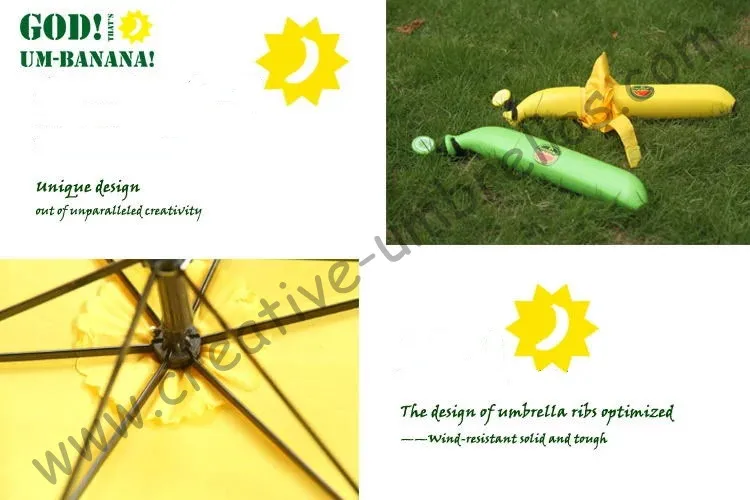 Banana parasol 6 ribs three fold mini bag umbrellas windproof superlight summer shopping fashional pocket parasols | Дом и сад