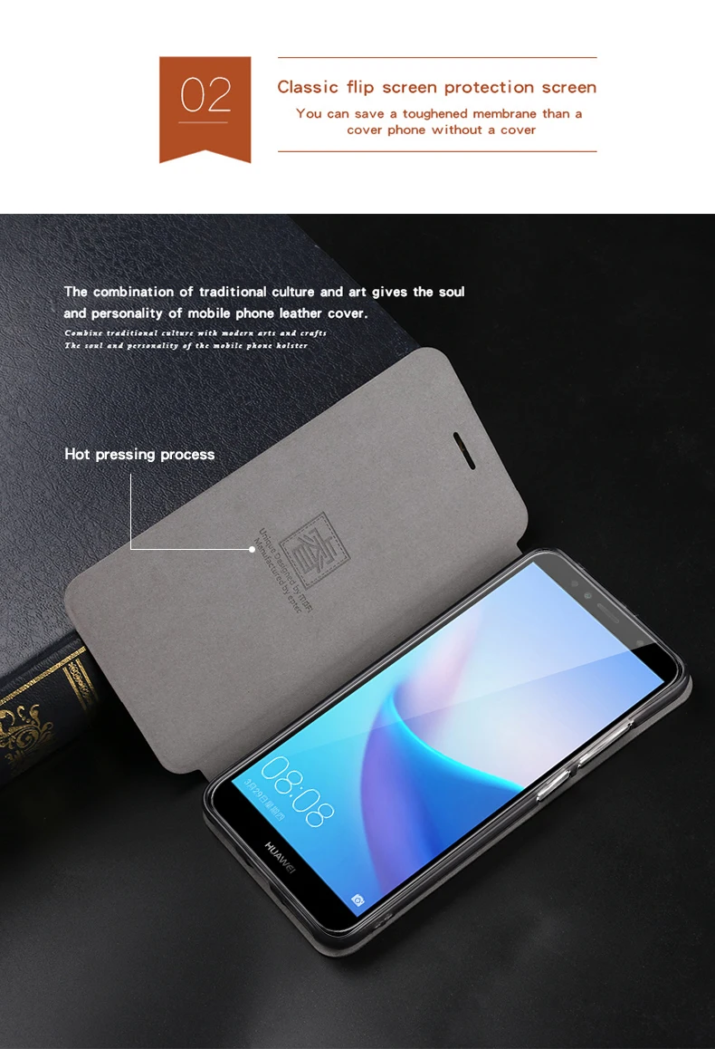 MOFI для huawei Honor 7A Pro, флип-чехол, 5,7 дюйма, из искусственной кожи+ ТПУ, чехол-подставка, роскошный Honor 7A Pro, противоударный чехол, защитный чехол