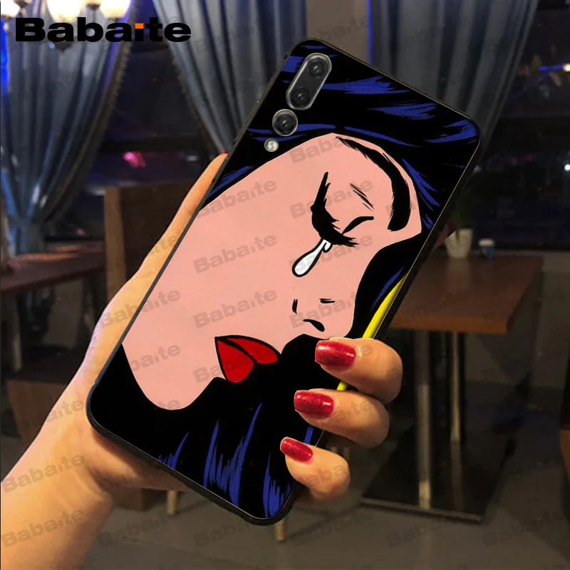 Винтажный поп-арт плач Девушка Окрашенные аксессуары для телефона чехол huawei p20 pro