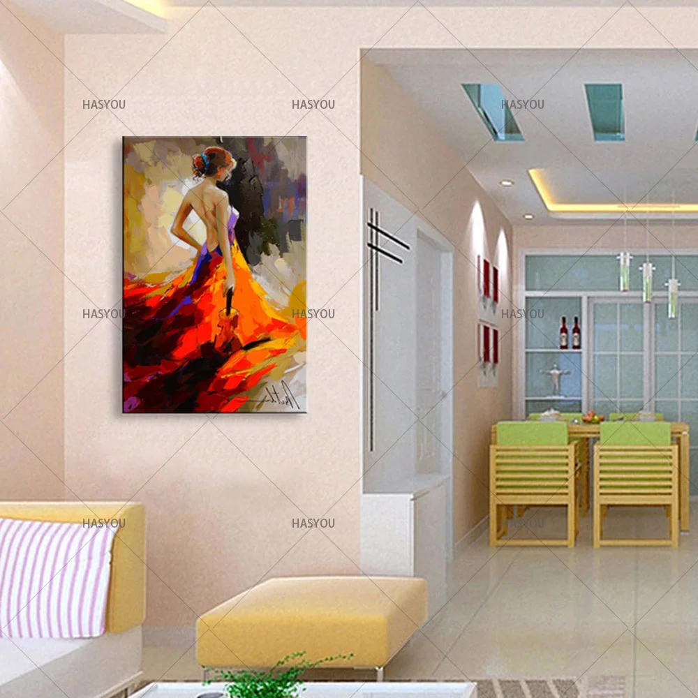 New style 100% Handpainted Abstract portrait Oil Painting on Canvas Handmade sexy girl For Living Room Wall Art Picture | Дом и сад