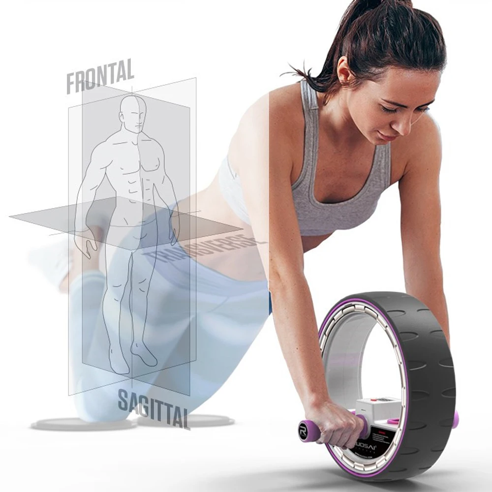 Роликовый ролик AB с электронным счетчиком, тренировочное колесо для брюшного пресса, оборудование для упражнений, Pefect для мужчин и женщин ...