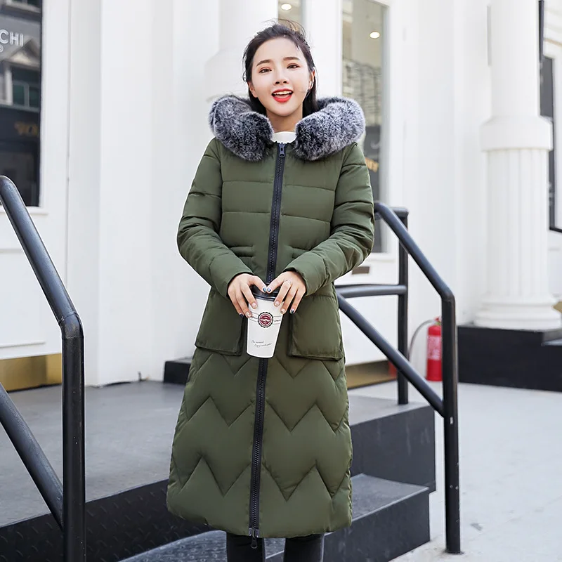 Повседневная теплая парка на молнии с длинным рукавом Женская куртка меховым