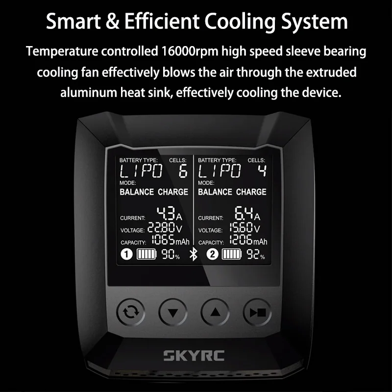 SKYRC B6 Nano Duo 2X100 Вт 15A AC Bluetooth Смарт зарядное устройство Dis зарядное устройство Поддержка Sky зарядное устройство приложение